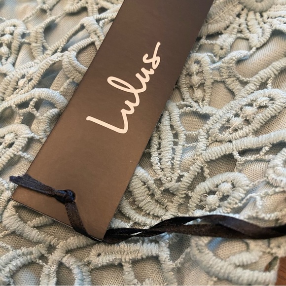 Lulus Romance Language Sage Green Backless Lace Dress NWT Size Small - Picture 8 of 10